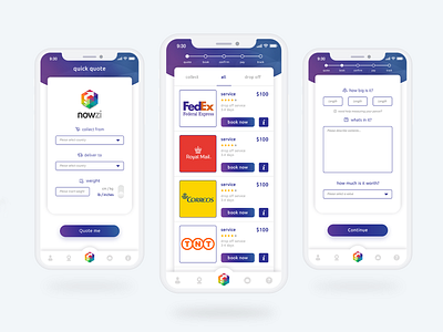 Parcel booking app design app clean design inspiration mobile ui vector