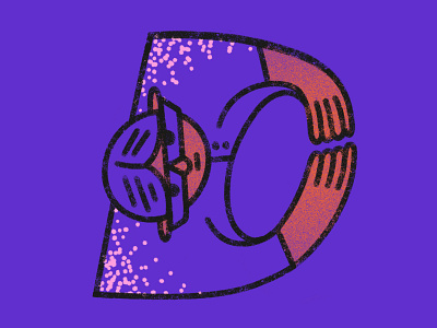 36 days of type // letter D 36daysoftype bold characterdesign colourful design digitalillustration editorial illustration illustrator letterd shapes textures typography