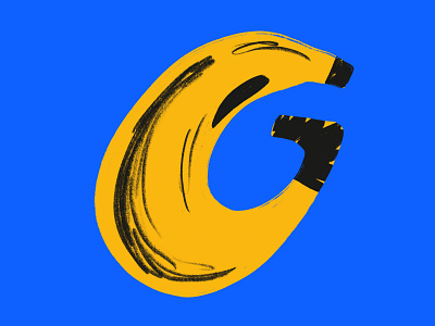 36 days of type // letter G 36daysoftype banana characterdesign colourful design digitalillustration fruit illustration illustrator shapes wacky