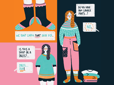 Shopping Tall colourful comics design illustration kyle webster patterns photoshop photoshop brush tall textures
