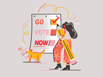 Get out and vote! bold bright characterdesign colourful design digitalillustration editorial gritty illustration illustrator kyle webster patterns photoshop photoshop brush shapes textures wacky