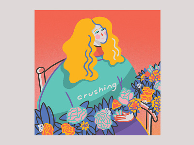 Crushing — Julia Jacklin bold botanical bright characterdesign colourful design digitalillustration editorial gritty illustration illustrator kyle webster patterns photoshop photoshop brush shapes textures wacky womenofillustration