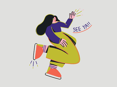 See ya! bold bright characterdesign colourful design digitalillustration editorial gritty illustration illustrator kyle webster photoshop photoshop brush textures