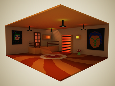 Voxel Room 🧘🏻‍♂️ buddha design illustration joker room voxel
