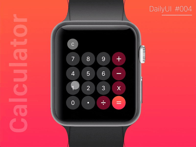 DailyUI #004 ⌚️ apple watch calculator dailyui dailyui 004 ui design watch os