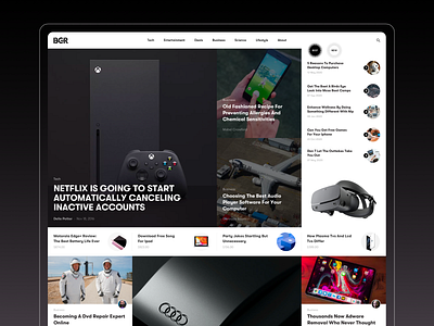 BGR homepage interface ipad iphone landing mobile news redesign