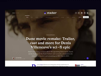 Stacker animation branding cinema film font graphic design interface landing logo motion graphics news product ui video web