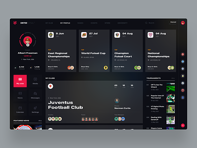 United Futsal analytics dashboard football game graphic design interface sport web