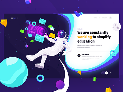 Seospace Working cosmos geexarts homepage illustration interface space typography