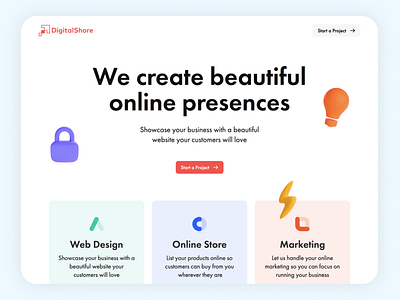 DigitalShore Homepage Exploration branding minimal typography ui ux web design web designer website