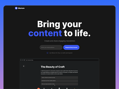 Wavium Landing Page branding design minimal typography ui ux web web design web designer