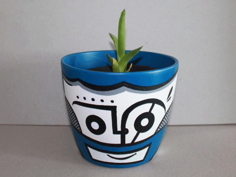 Vase face character character illustration characterdesign diy gif gif animated illustration painting vases