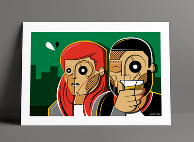 Couple character character illustration characterdesign colors geometric illustration