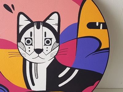 Kitty character character illustration characterdesign geometric illustration painting
