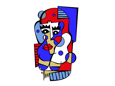 Lady Luck characterdesign cubism illustration shapes