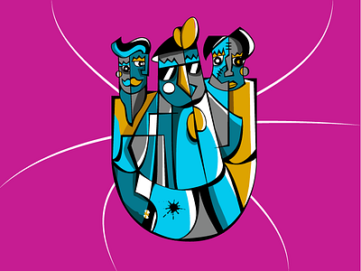 Gang characterdesign cubism graphicdesign illustration shapes