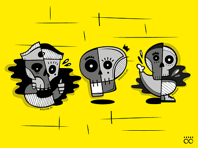 Skull sticker character illustration illustration sticker
