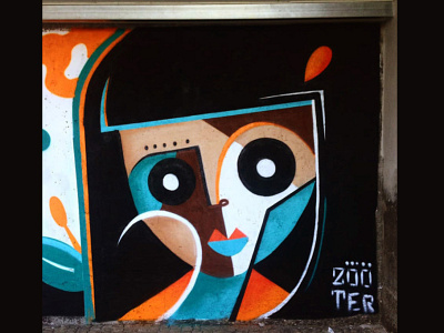 Girl character characterdesign color cubism graffiti illustration mural painting street art