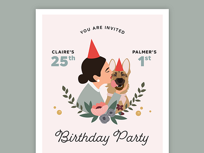 Birthday Party Invite design illustration typography