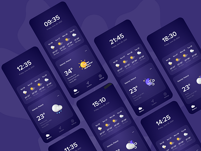 Simple weather app app clean creative design layout mobile modern simple weather