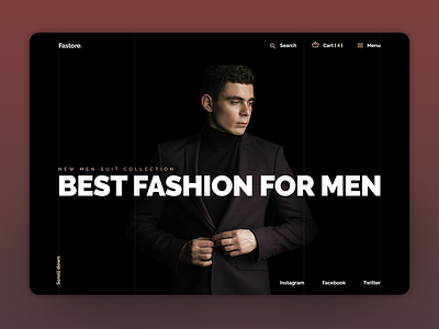 Fastore clean fashion landing landing page layout minimal site modern store