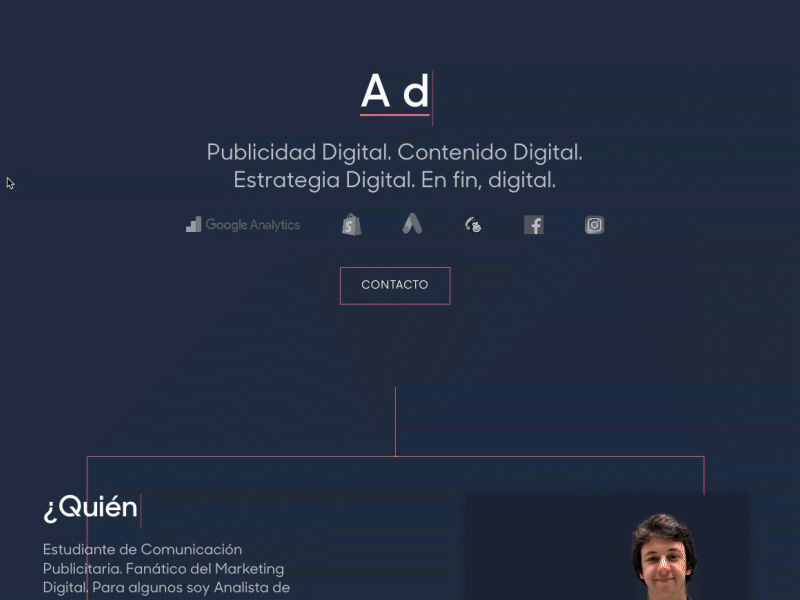 A Digital Boy - Personal Website (Design + Code) branding design development homepage product design typography ui ux ux design web design web development website