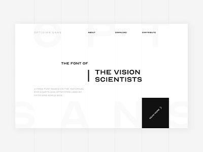 Optician Sans - Landing Page concept branding homepage product design typography ui vector web web design web development website