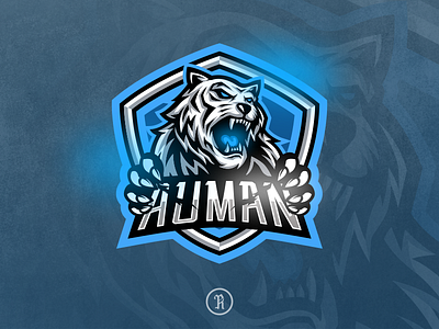 Auman mascot esport logo art branding design esport game gaming illustration logo mascot sport stream team twitch vector white tiger