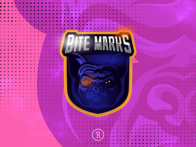 Bite Marks Bulldog Mascot logo