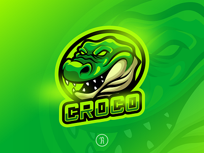 Croco alligator mascot sport logo alligator art branding cartoon crocodile csgo design esport fortnite game gaming green head illustration logo mascot mascot character sport team vector