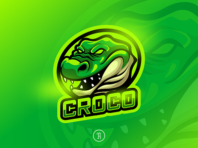 Croco alligator mascot sport logo