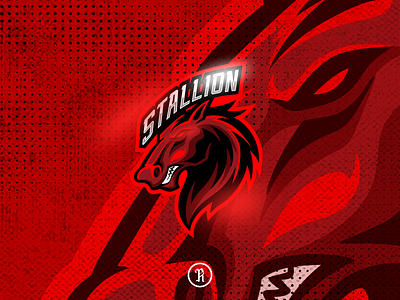 Stallion red horse mascot esport logo illustration art branding cartoon character cod csgo design esport fortnite game gaming horse illustration logo mascot red sport stallion team vector