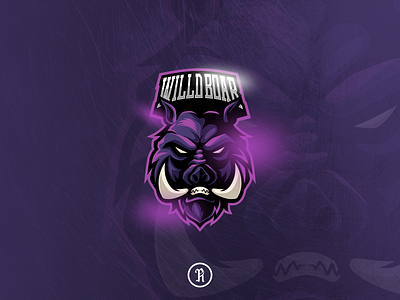 wild boar pig mascot esport gaming logo