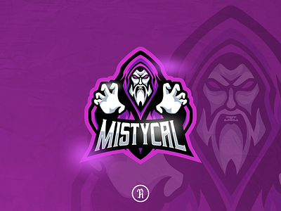 Mistycal witch wizard mascot esport logo