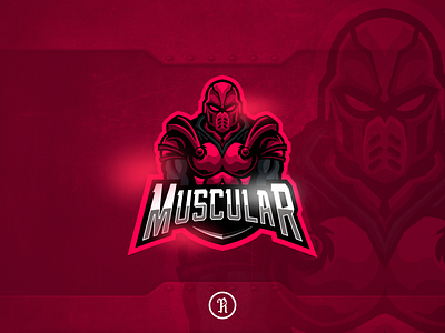 Muscular Guardian mascot esport logo