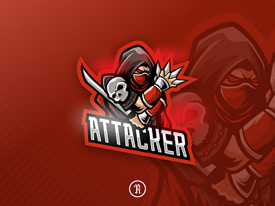 Attacker ninja mascot esport logo