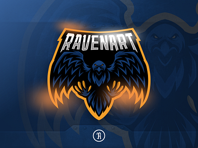 Ravenart mascot esport logo art branding cartoon character crow csgo design esport fortnite game gaming illustration logo mascot raven sport team twitch vector