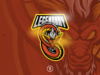 Legendary dragon mascot logo