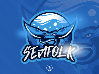 seafolk mascot logo illustration art branding cartoon character csgo design esport game gaming illustration logo mascot mask sea sport stingray stream team twitch vector