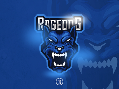 ragedog dog mascot esport logo illustration