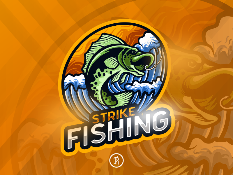 strike fishing fish mascot logo illustration by eryusan on Dribbble