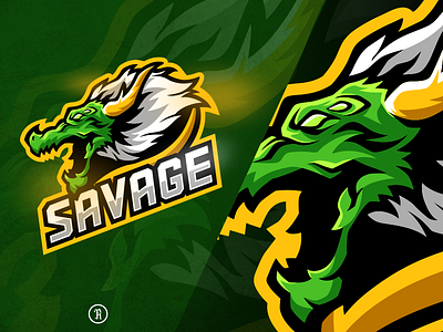 Savage dragon esport logo branding character cod csgo dota2 dragon esport esport logo fortnite game gaming green illustration logo mascot sport stream team twitch vector