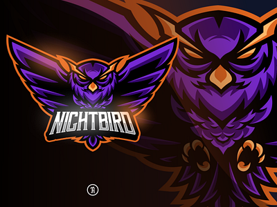 Night Bird Owl art bird branding cartoon character design dota2 esport fortnite game gaming illustration logo mascot owl sport stream team twitch vector