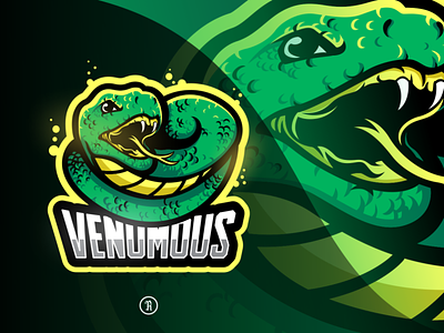 Venomous art cobra csgo esport game gaming illustration logo mascot snake sport squad stream team twitch typography vector venom venomous youtube