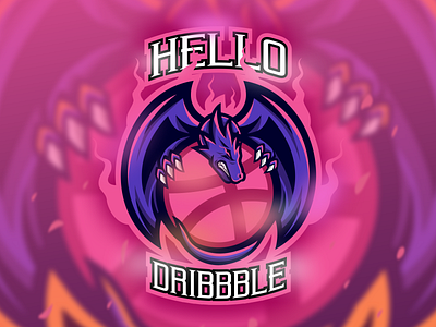 Dribbble Debut art basketball debut design dribbble esports illustration logo mascot sport thank you vector