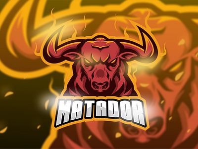 Matador art branding buffalo bull csgo design dota2 dribbble esport fire fortnite game gaming illustration logo mascot matador sport typography vector