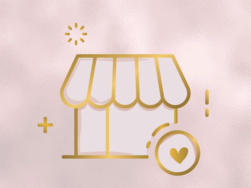 La Boutique gold icon illustration pink