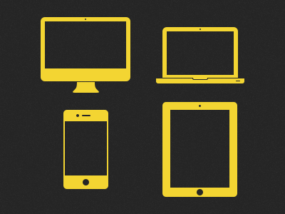 iOS Elements (Free PSD) black dark gif imac ios ipad iphone macbook yellow