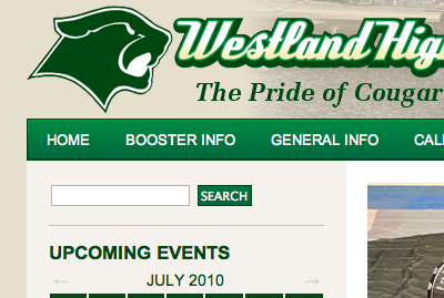 Westland Band Boosters web redesign design logo web website