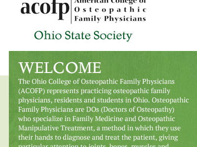 OHio ACOFP site design design refresh tcs software web website